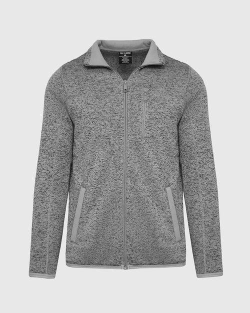 Gray Sweater Fleece Jacket