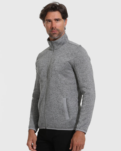 Gray Sweater Fleece Jacket