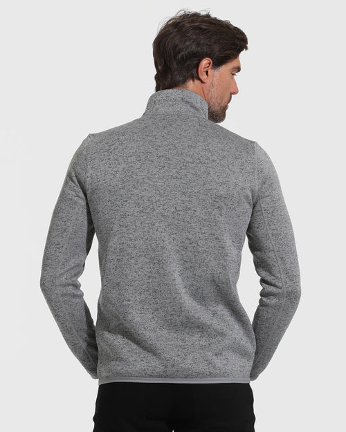 Gray Sweater Fleece Jacket