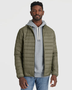 True ClassicMilitary Green Puffer Jacket