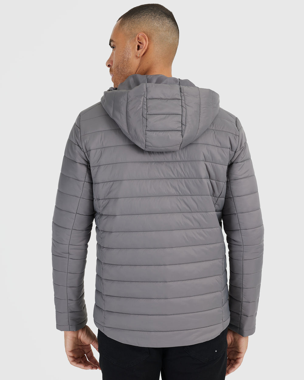 Gunmetal Hooded Puffer Jacket