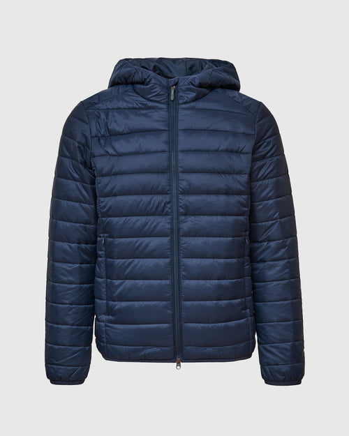 Navy Hooded Puffer Jacket