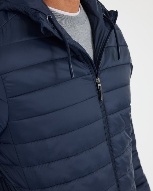 Navy Hooded Puffer Jacket