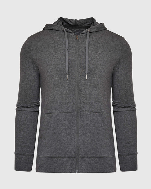 Charcoal Heather Active Comfort Full Zip Hoodie