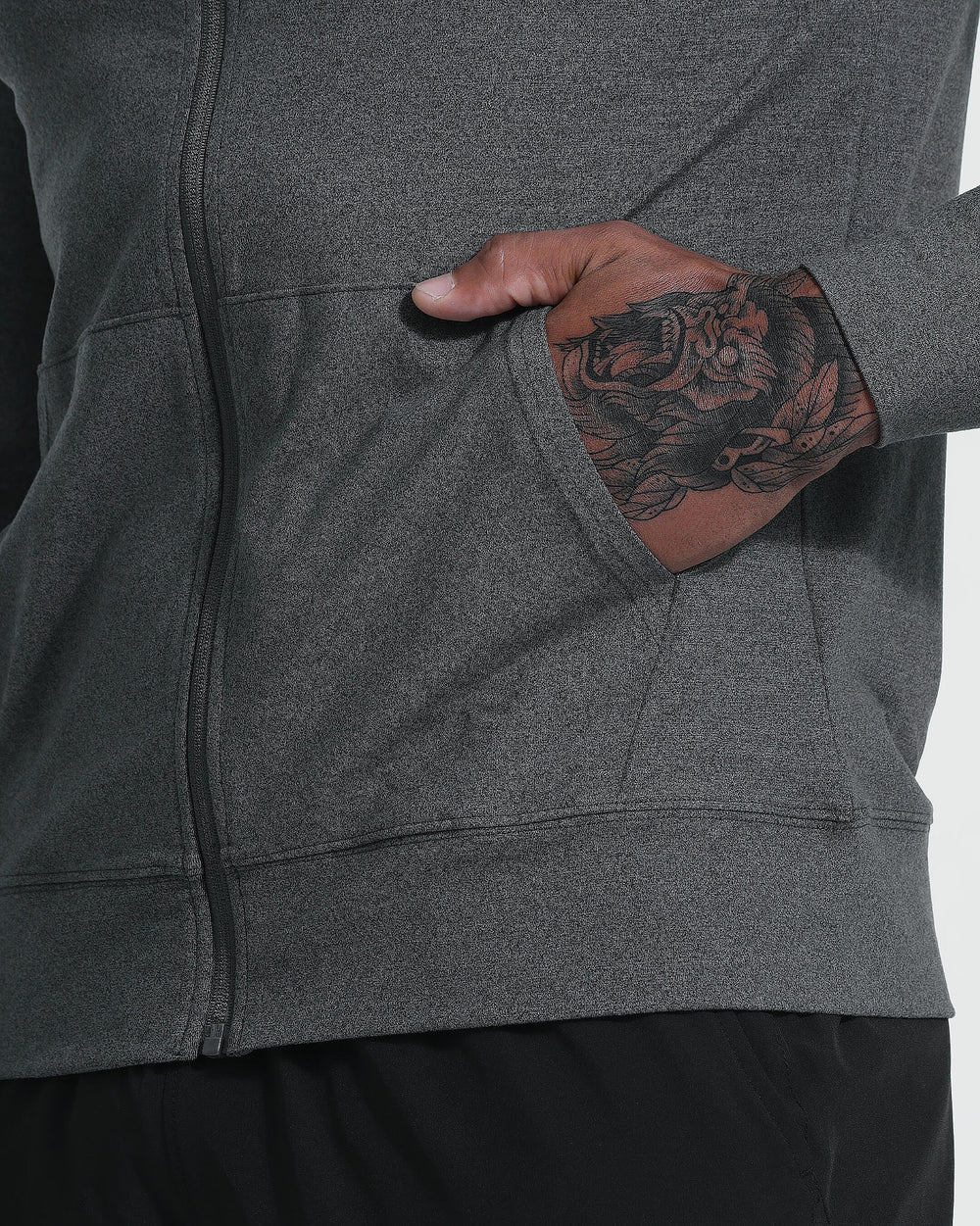 Charcoal Heather Active Comfort Full Zip Hoodie