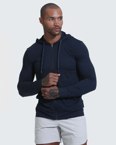 True ClassicHeather Navy Active Comfort Full Zip Hoodie