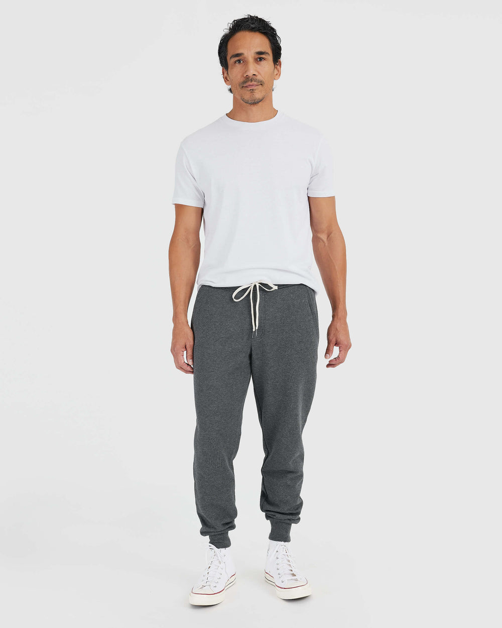 Charcoal Heather Gray Fleece French Terry Joggers