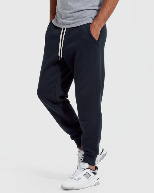 Navy Fleece Pullover Hoodie and Jogger Set