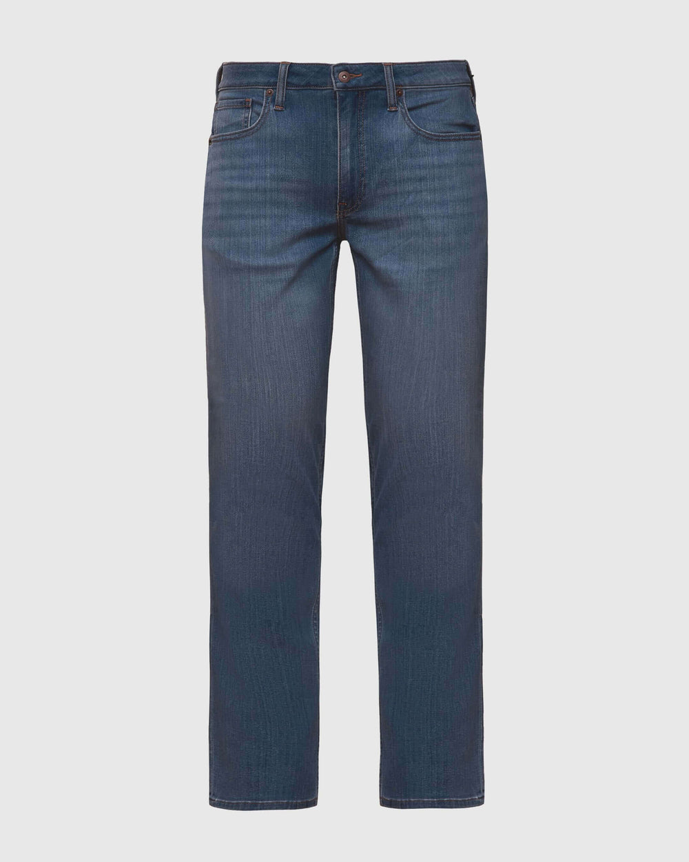 Medium Indigo Wash Straight Comfort Stretch Jeans