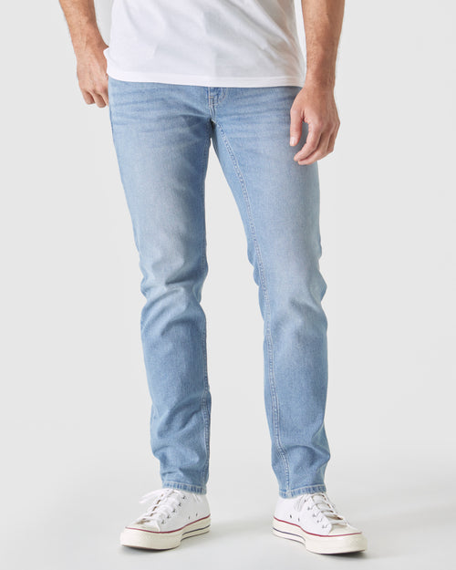 Light Indigo Wash Slim Authentic Denim Jeans