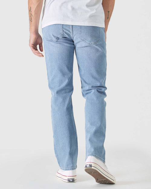 Light Indigo Wash Straight Authentic Denim Jeans