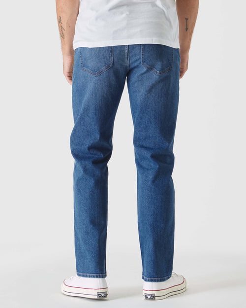 Medium Indigo Wash Straight Authentic Denim Jeans