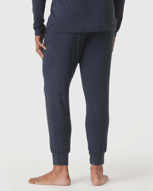 Heather Navy Loungewear Long Sleeve Tee And Jogger Set