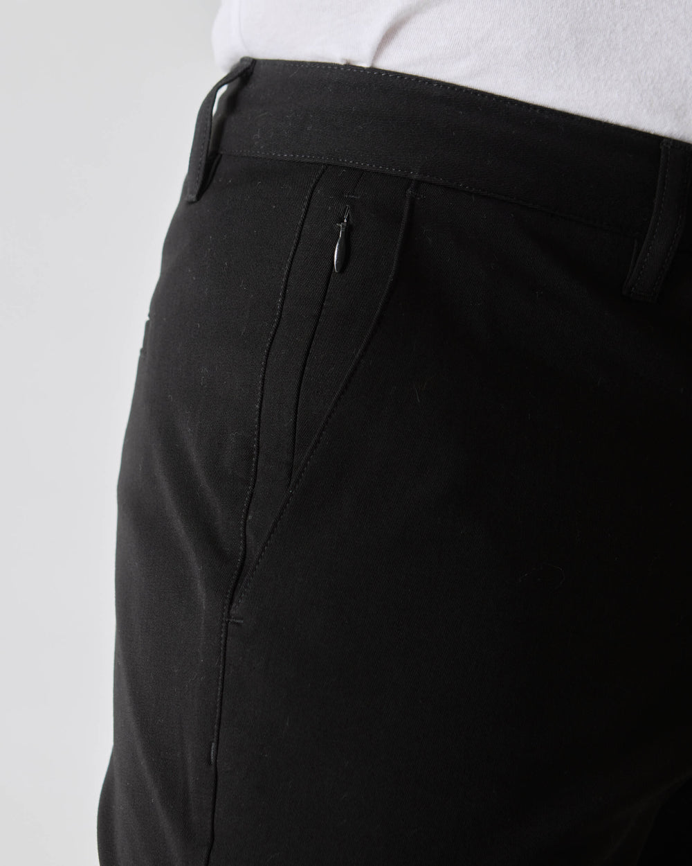 Black Slim Twill Chino Pant