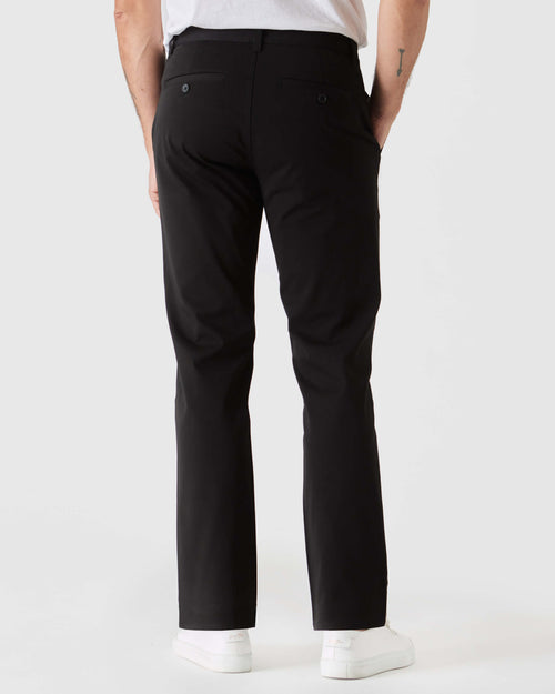 Black Straight Twill Chino Pant