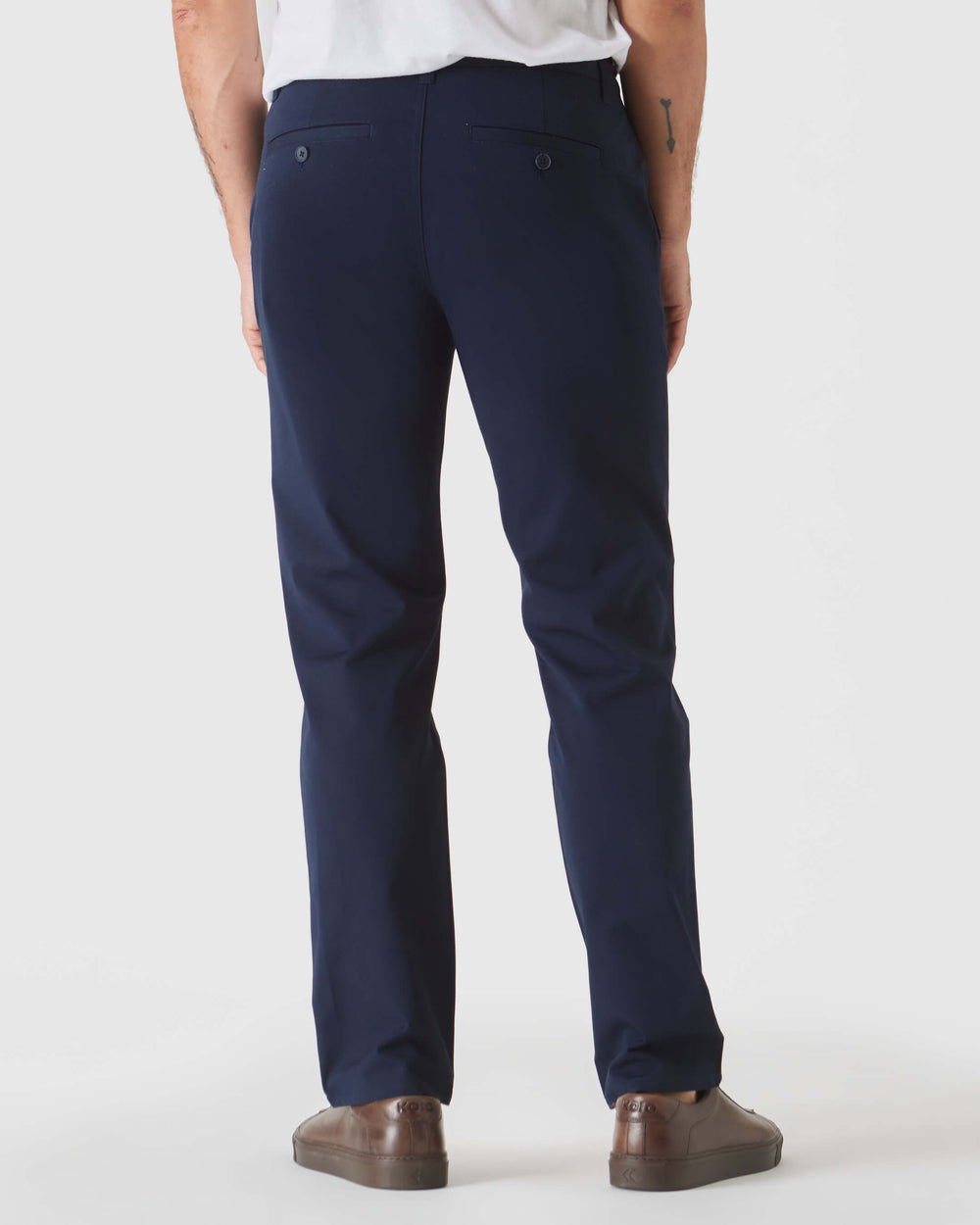 Navy Straight Twill Chino Pant