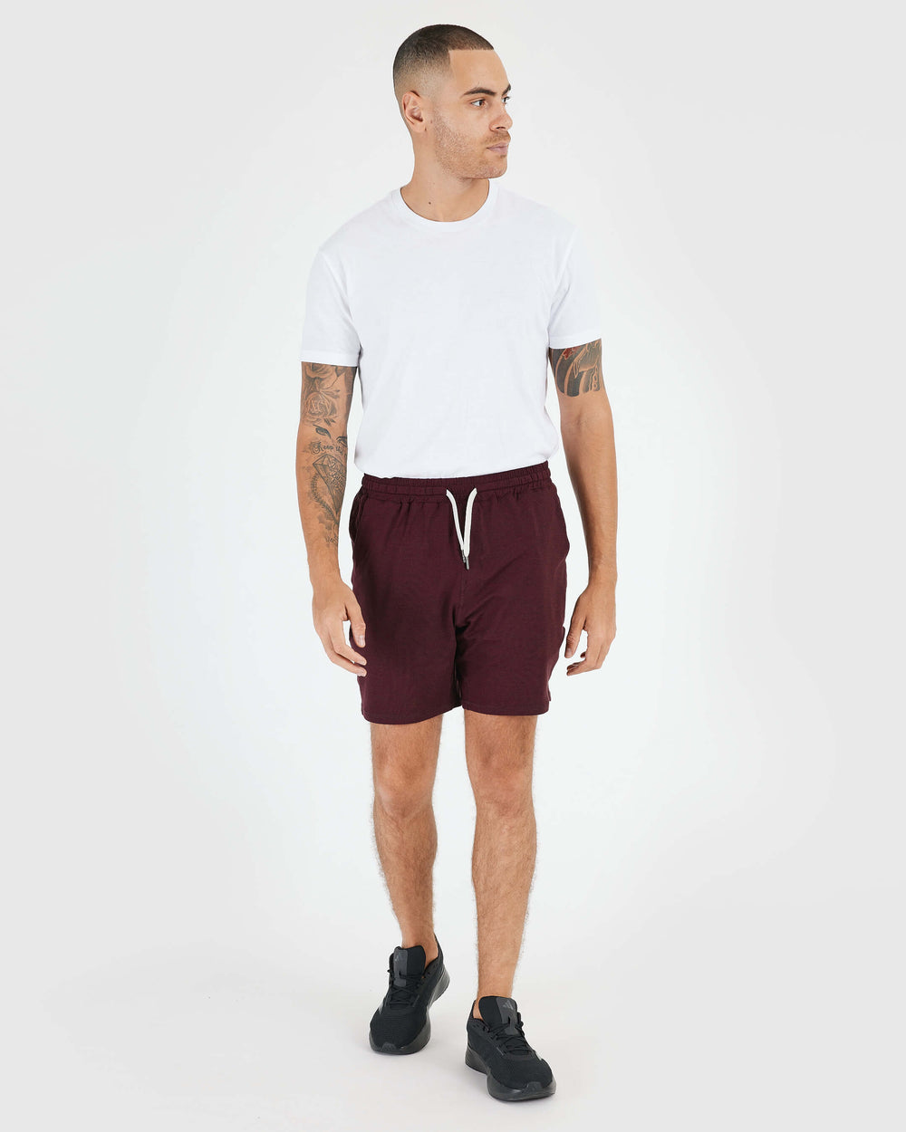 Dark Heather Burgundy Active Comfort Shorts