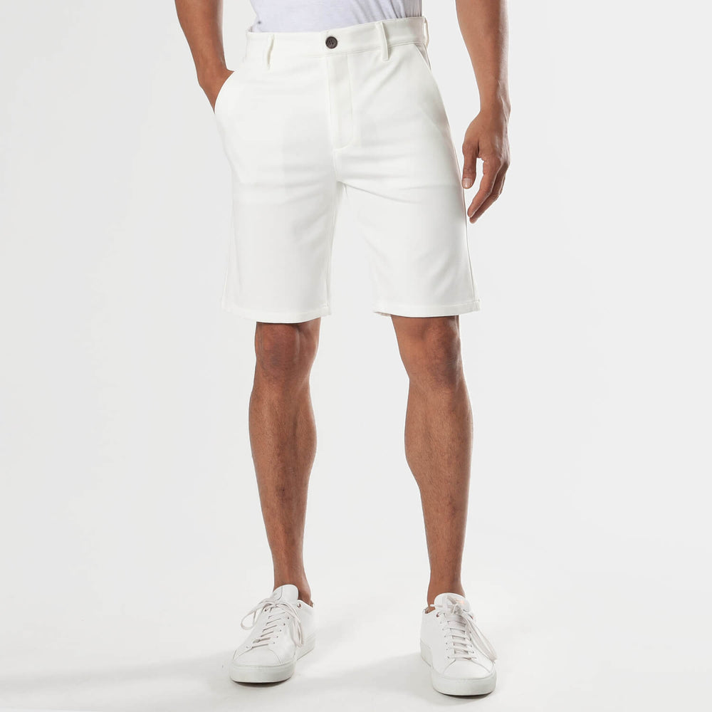 9" Ivory Comfort Knit Chino Shorts