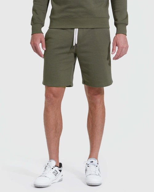 Military Green Fleece French Terry Shorts