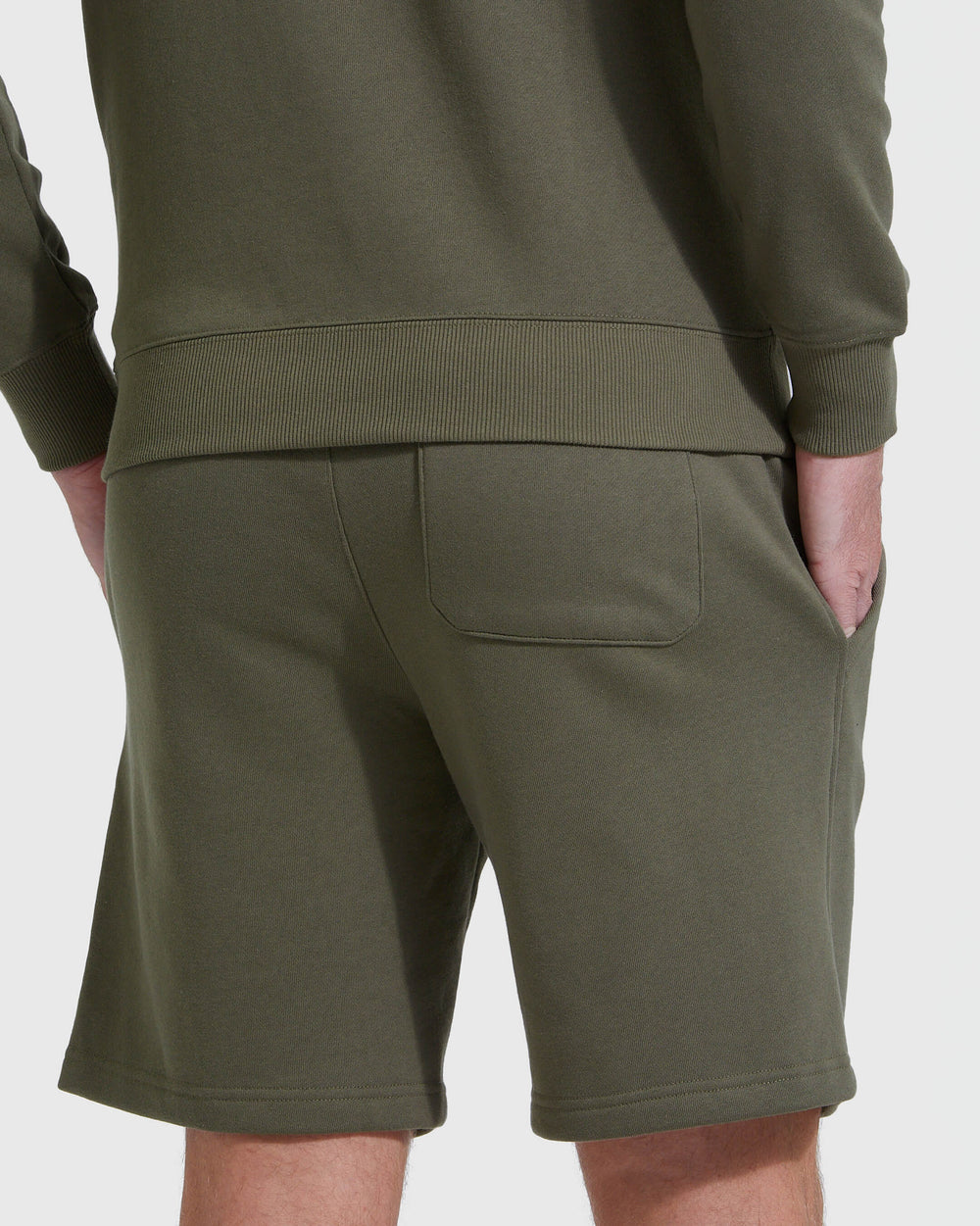 Military Green Fleece French Terry Shorts