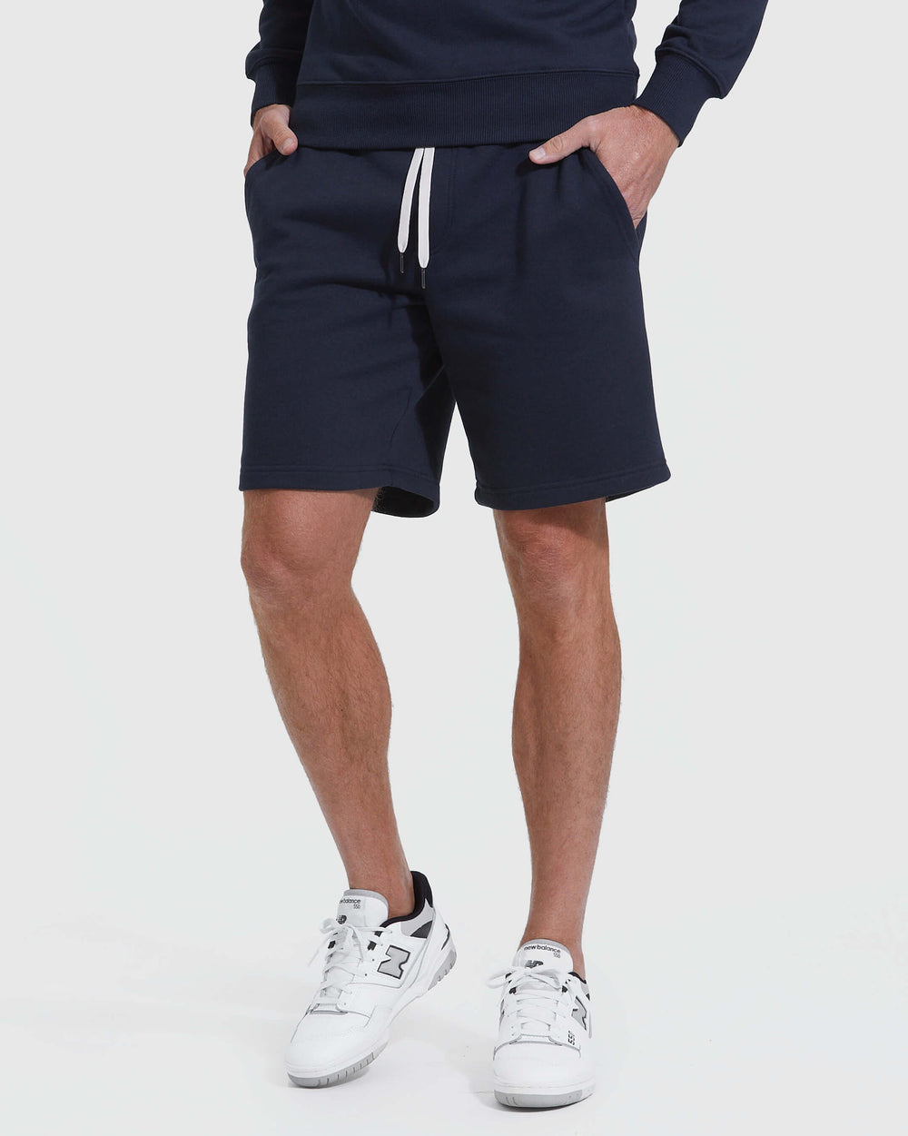 Navy Fleece French Terry Shorts