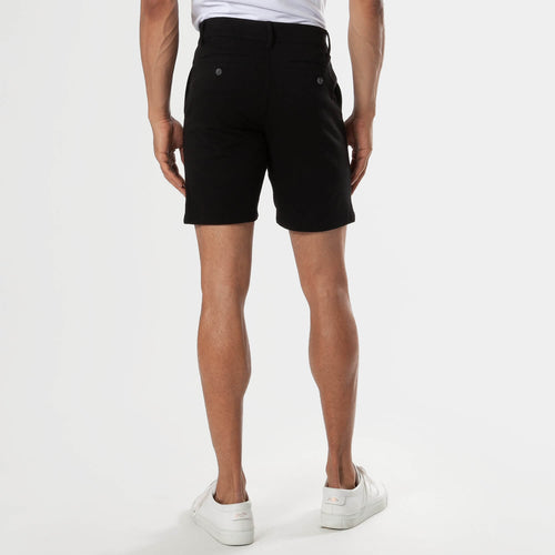 7" Black Comfort Knit Chino Shorts