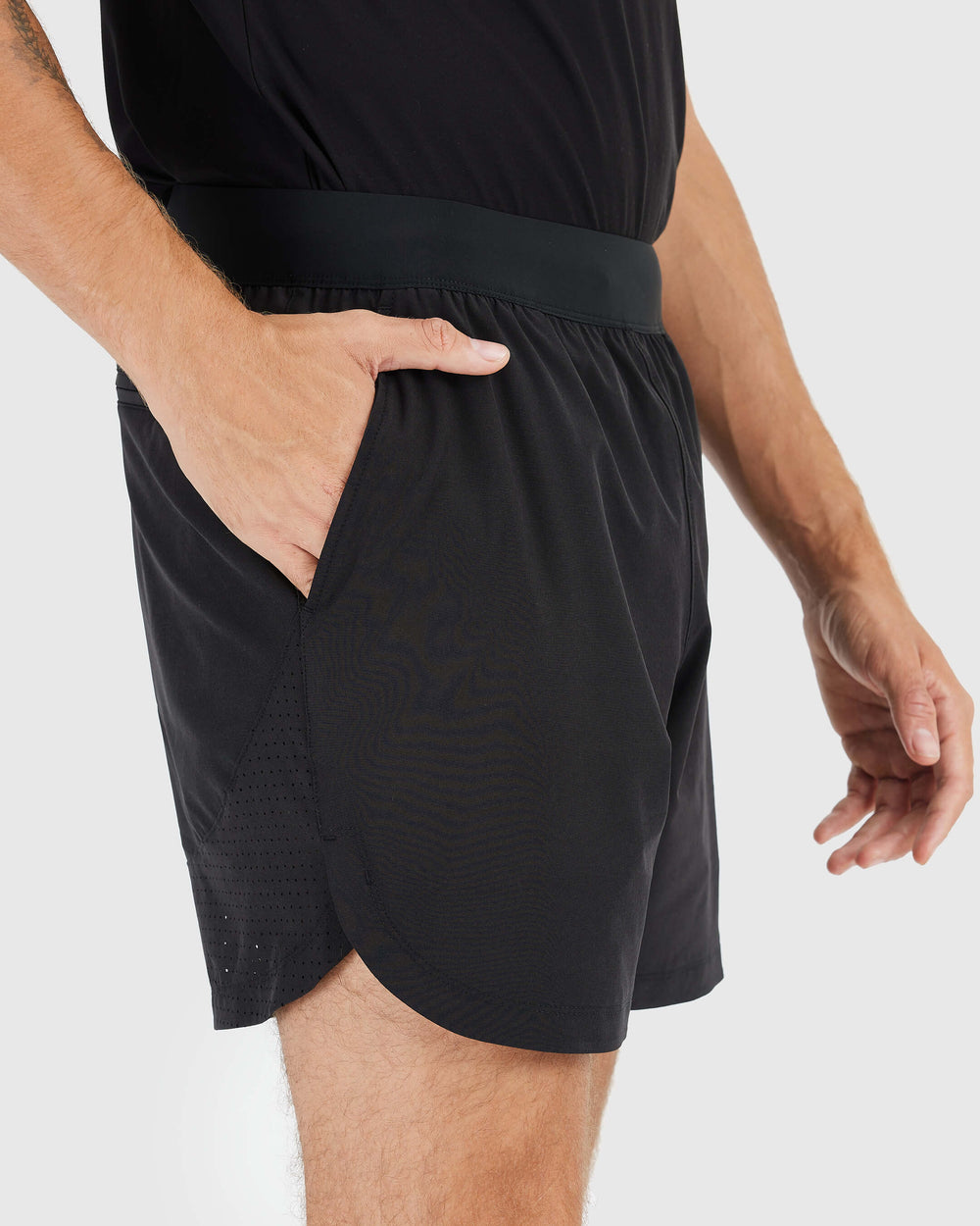 7" Black Active Training Shorts