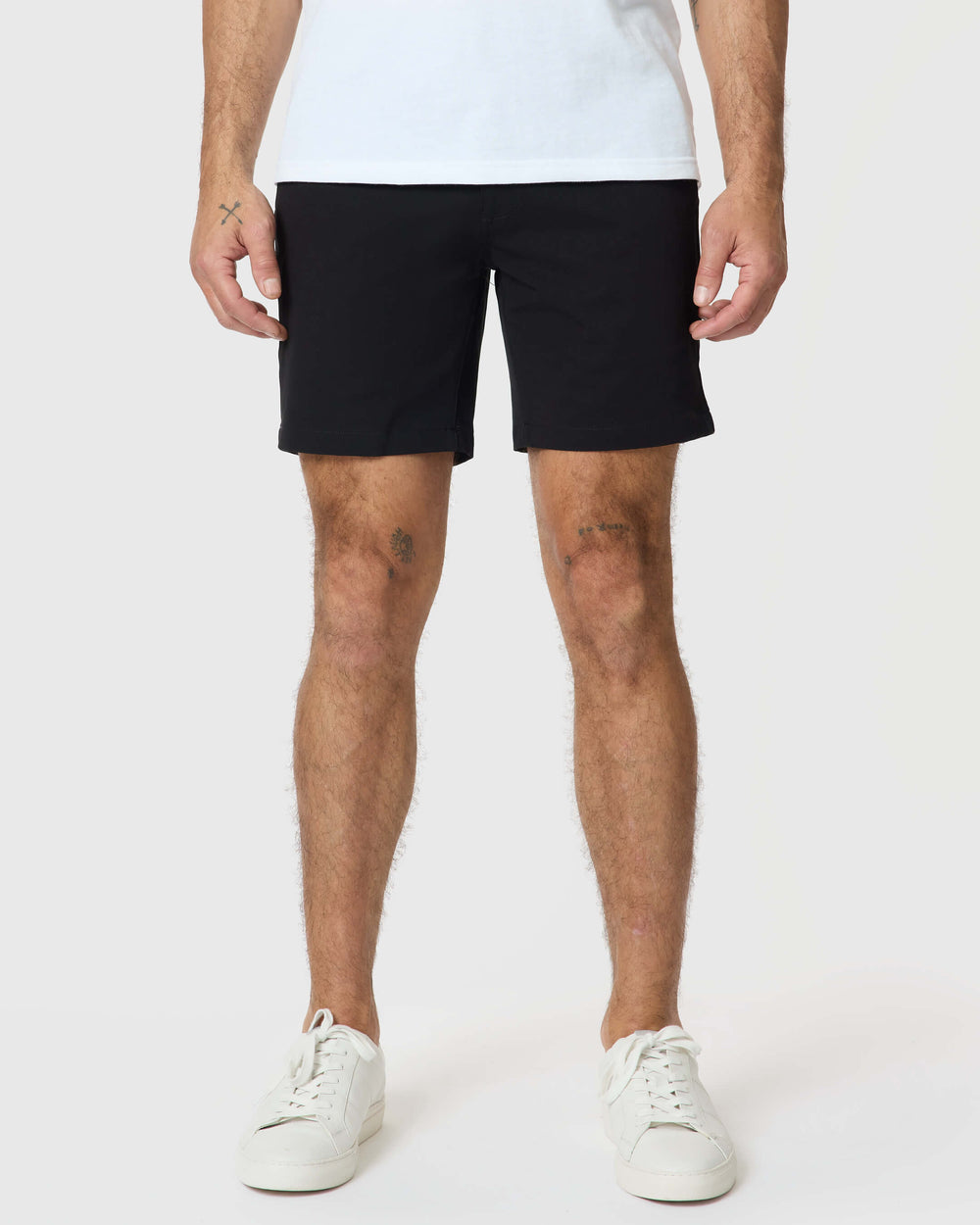 7" Black Classic Twill Shorts