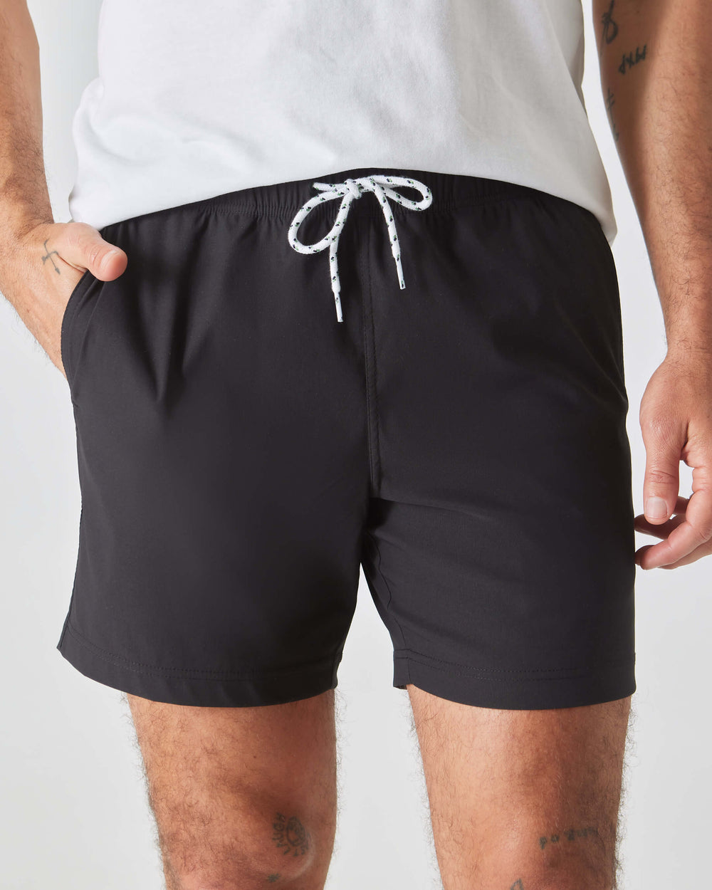 6" Black Swim Trunk