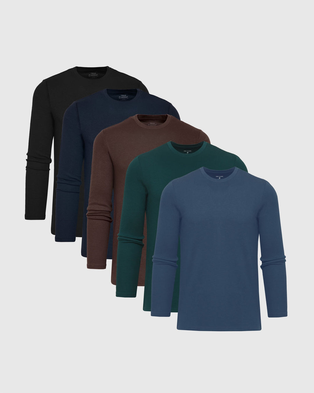 Waffle Long Sleeve Crew Neck 5-Pack