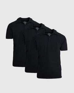 True ClassicAll Black Short Sleeve Polo 3-Pack