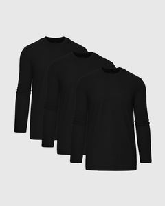 True ClassicAll Black Long Sleeve Crew Neck 3-Pack