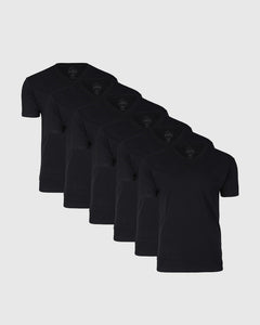 True ClassicAll Black V-Neck Tee 6-Pack