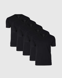 True ClassicAll Black V-Neck Tee 5-Pack