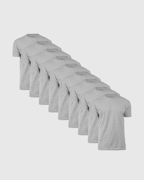 All Heather Gray Short Sleeve Crew Neck 9-Pack