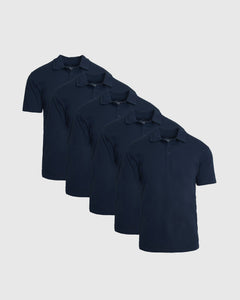 True ClassicAll Navy Short Sleeve Polo 5-Pack