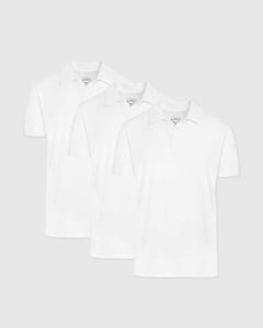 True ClassicAll White Short Sleeve Polo 3-Pack