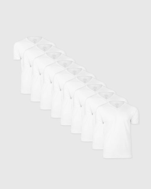 All White V-Neck Tee 9-Pack