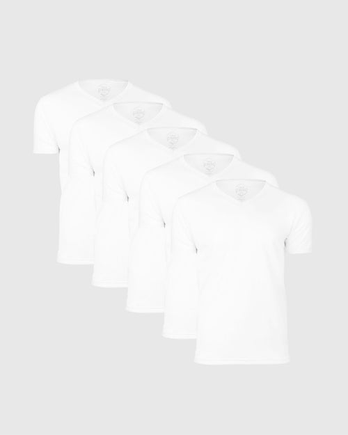 All White V-Neck Tee 5-Pack