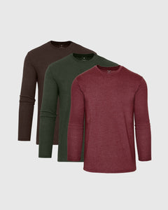 True ClassicAutumn Blend Long Sleeve Classic Crew  3-Pack