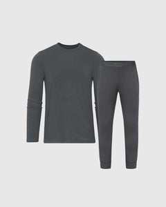 True ClassicCharcoal Heather Gray Loungewear Long Sleeve Tee And Jogger Set