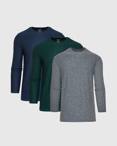 True ClassicCool Tones Active Long Sleeve Crew T-Shirt 3-Pack