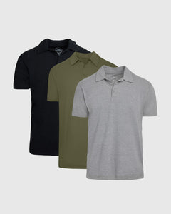 True ClassicDark Tones Short Sleeve Polo 3-Pack