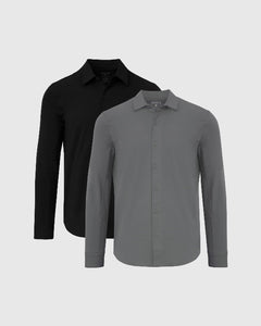 True ClassicDark Tones Commuter Long Sleeve Shirt 2-Pack