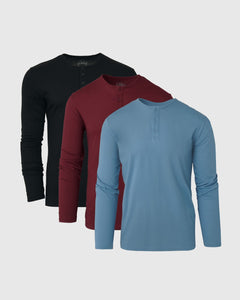 True ClassicDark Tones Long Sleeve Henley 3-Pack