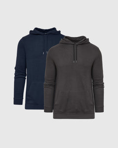 True ClassicCarbon And Navy Waffle Hoodie 2-Pack