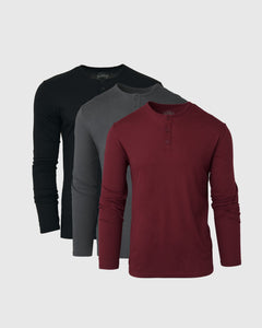 True ClassicFall Hues Long Sleeve Henley 3-Pack