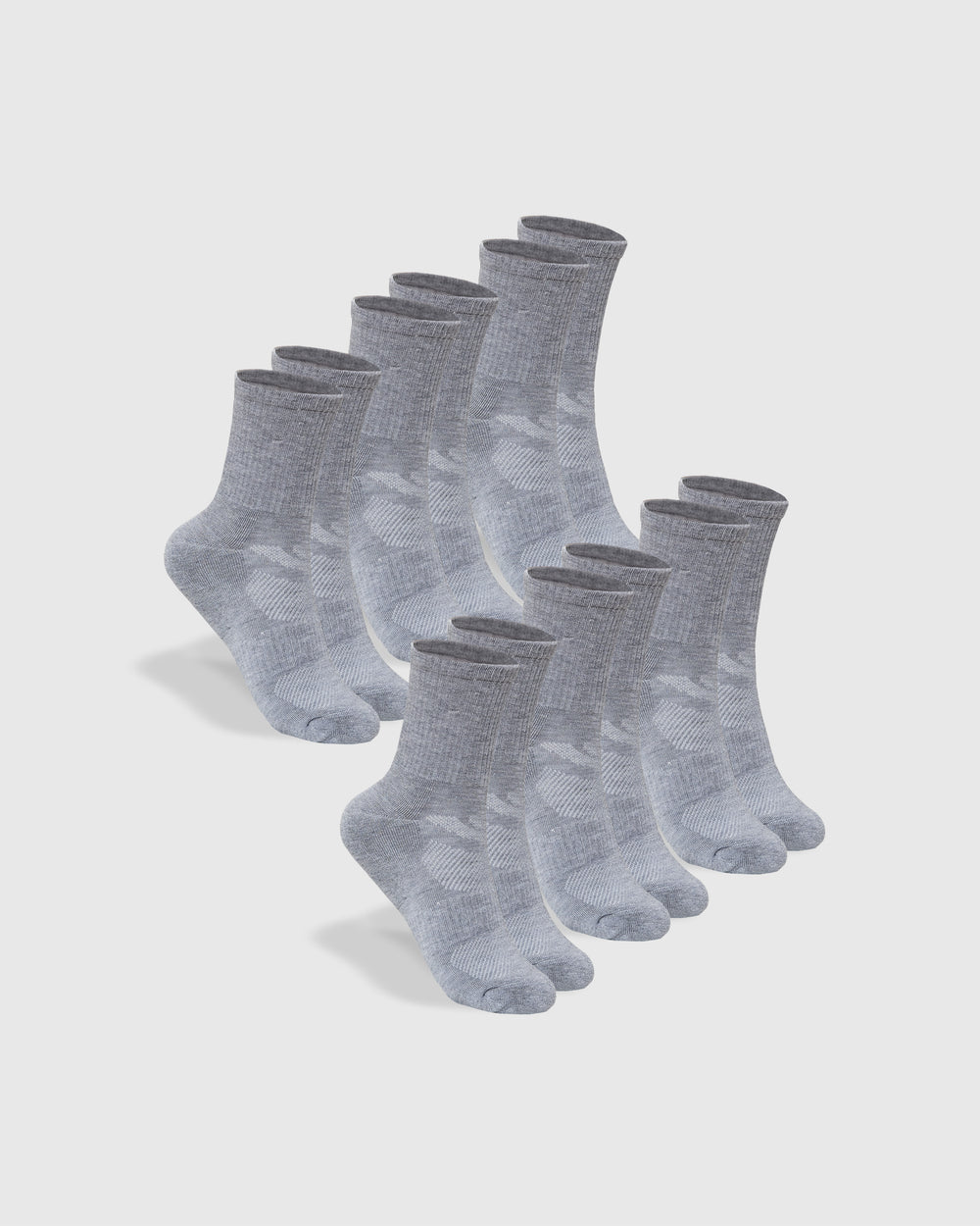 Heather Gray Half Crew Socks 6-Pack