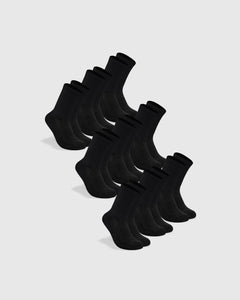 True ClassicBlack Half Crew Socks 9-Pack