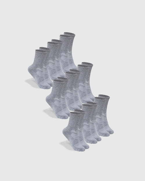 Heather Gray Half Crew Socks 9-Pack